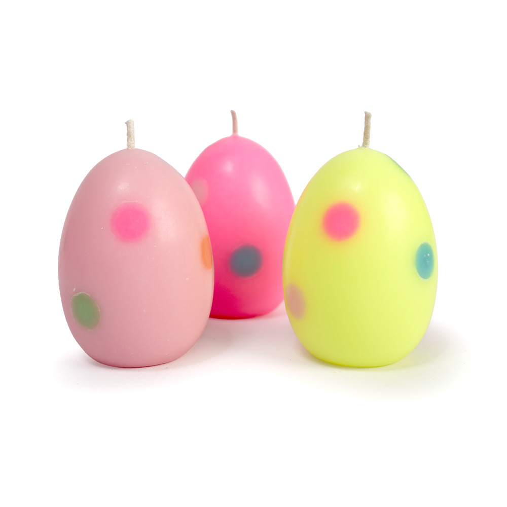 Osterkerzen 3er Set Ei-Kerzen Handgemachte Fairtrade Kerzen