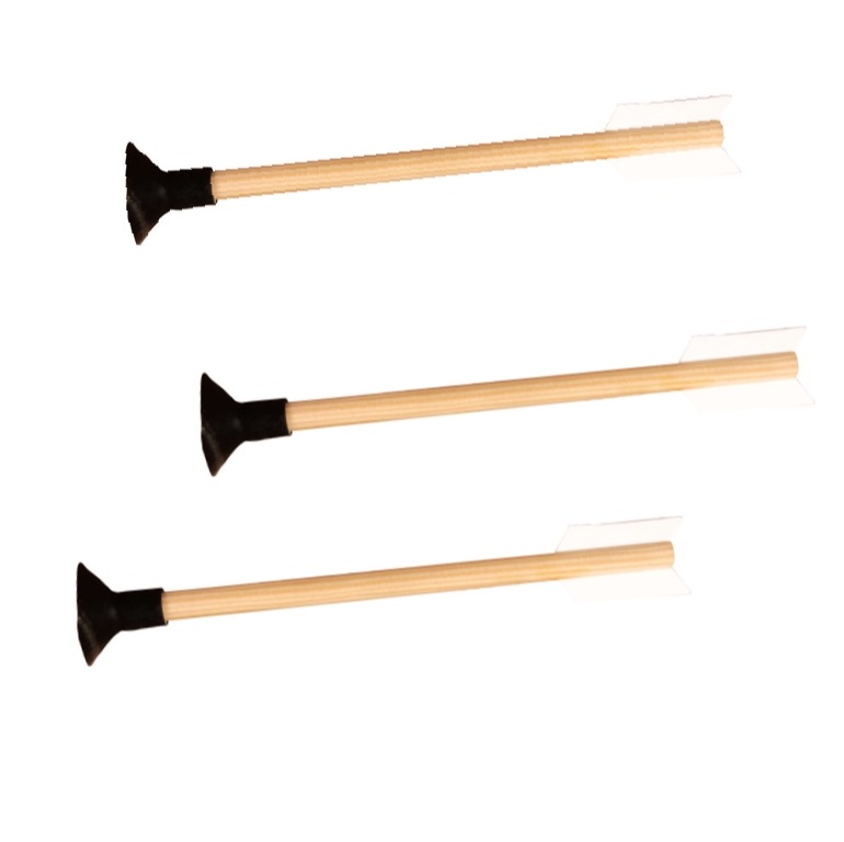 Vah Sicherheitspfeile mit schwarzem Saugnapf, 3er Set  für Vah-Armbrust  715 & 725, auch für 720 & 742 passend