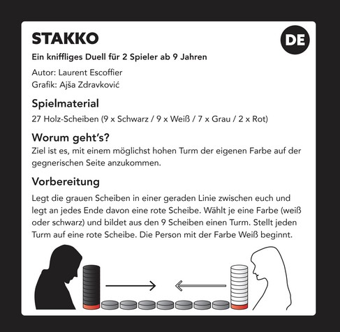 Steffen Spiele Zweipersonenspiel Stakko Ein kniffeliges Duell um den höchsten Turm