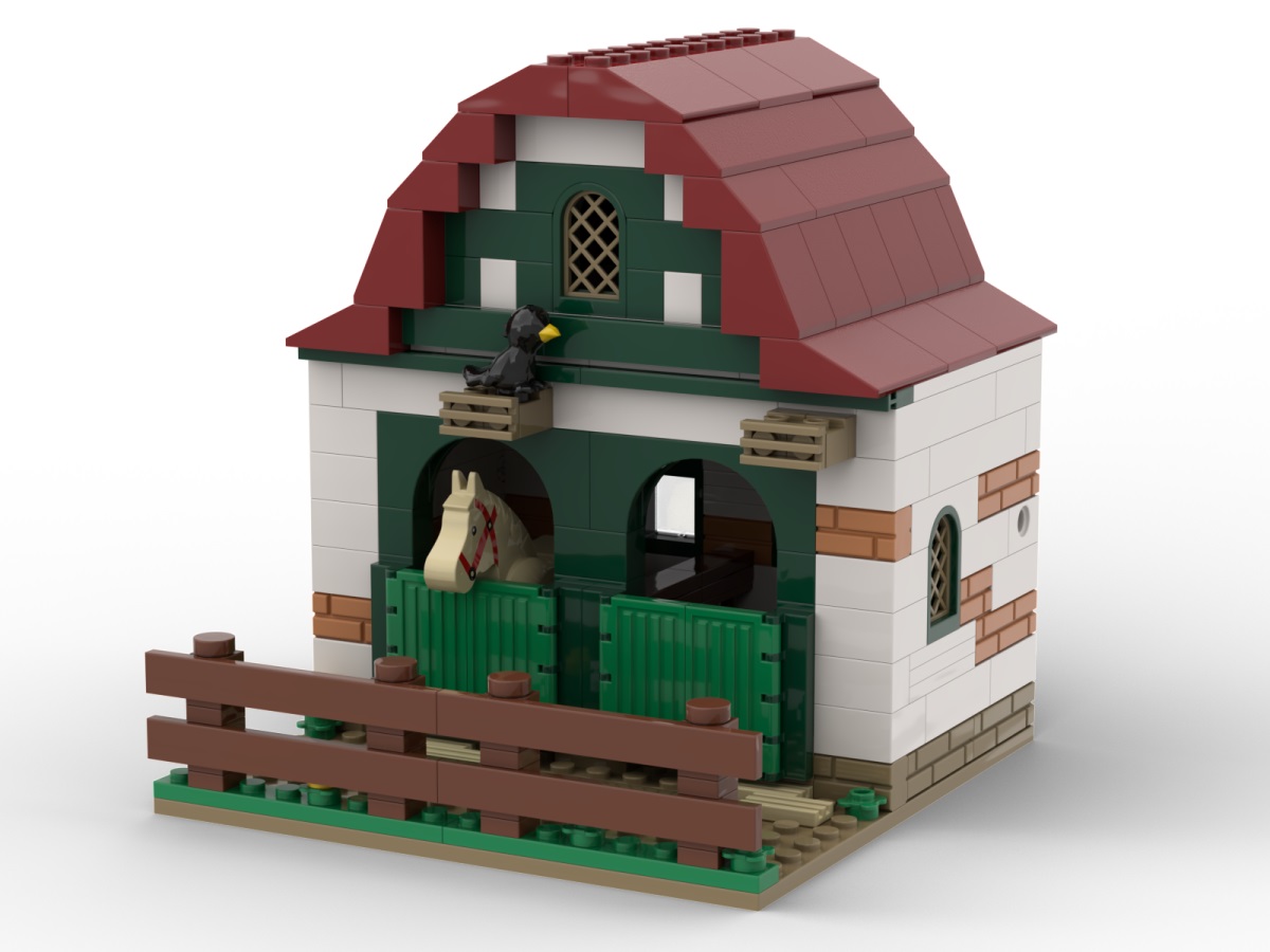 KiddiCraft Klemmbausteinset Ponyhof-Erweiterung - 1 Kiddiz Figur, 1 Pferd 313 Teile