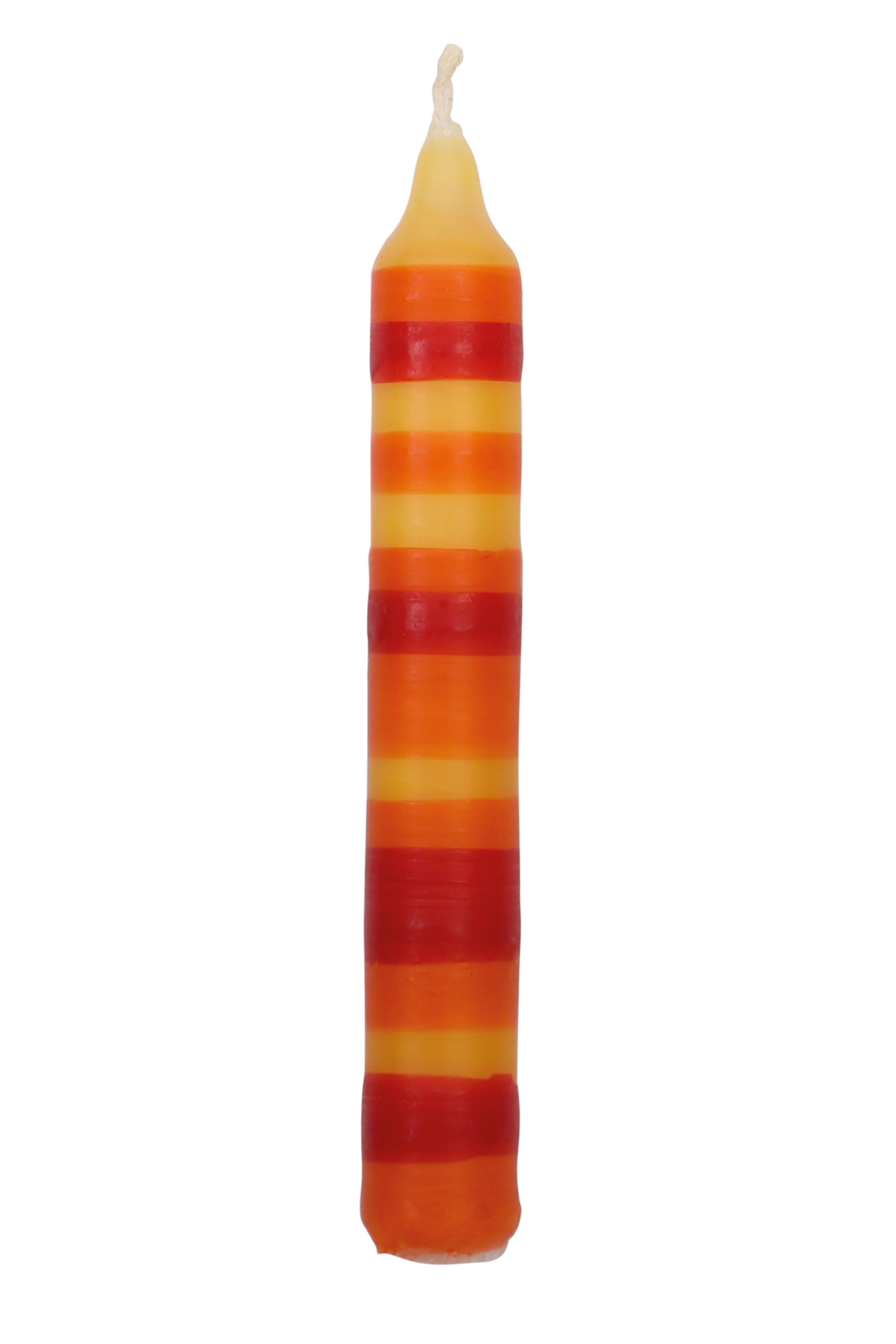 Ahrens Kerze bunte Streifen orange/gelb