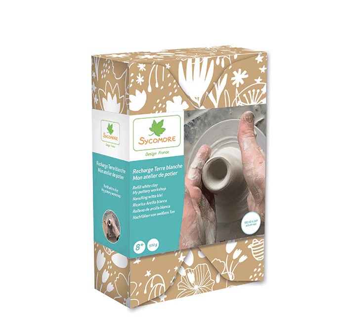 Sycomore- Refill Pottery Workshop – Ton 500g white clay