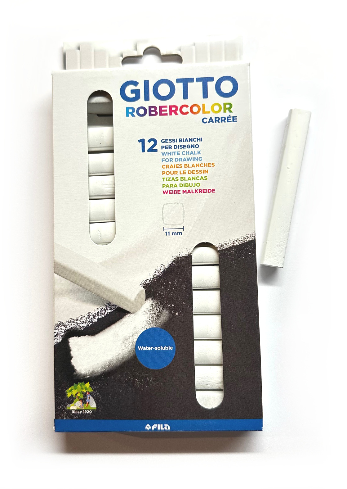 GIOTTO Robercolor carrée K12 weiße Wandtafelkreide, 12 Stck
