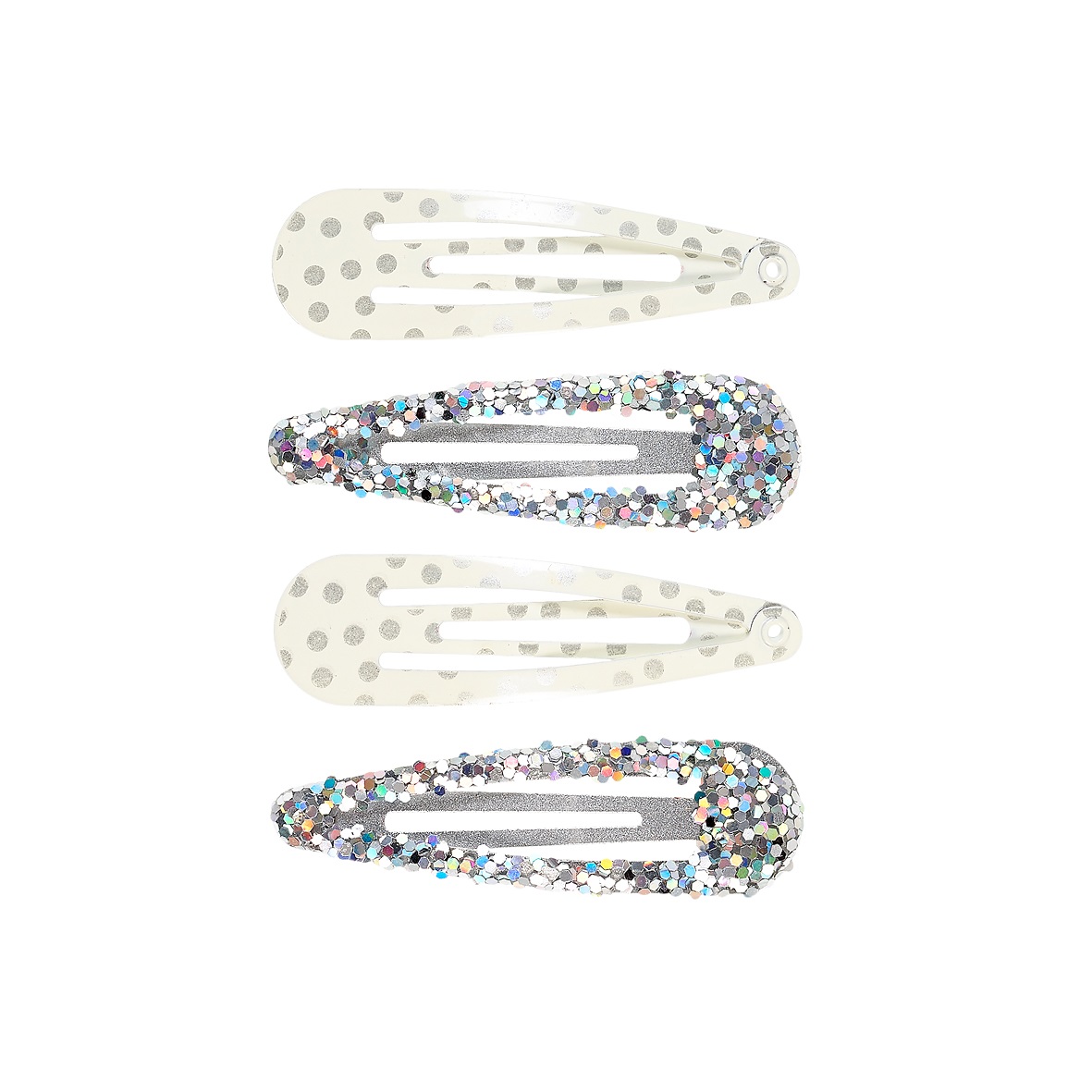 Souza Haarclips Anke silberfarben (4 Stck/Karte, 1 Karte)