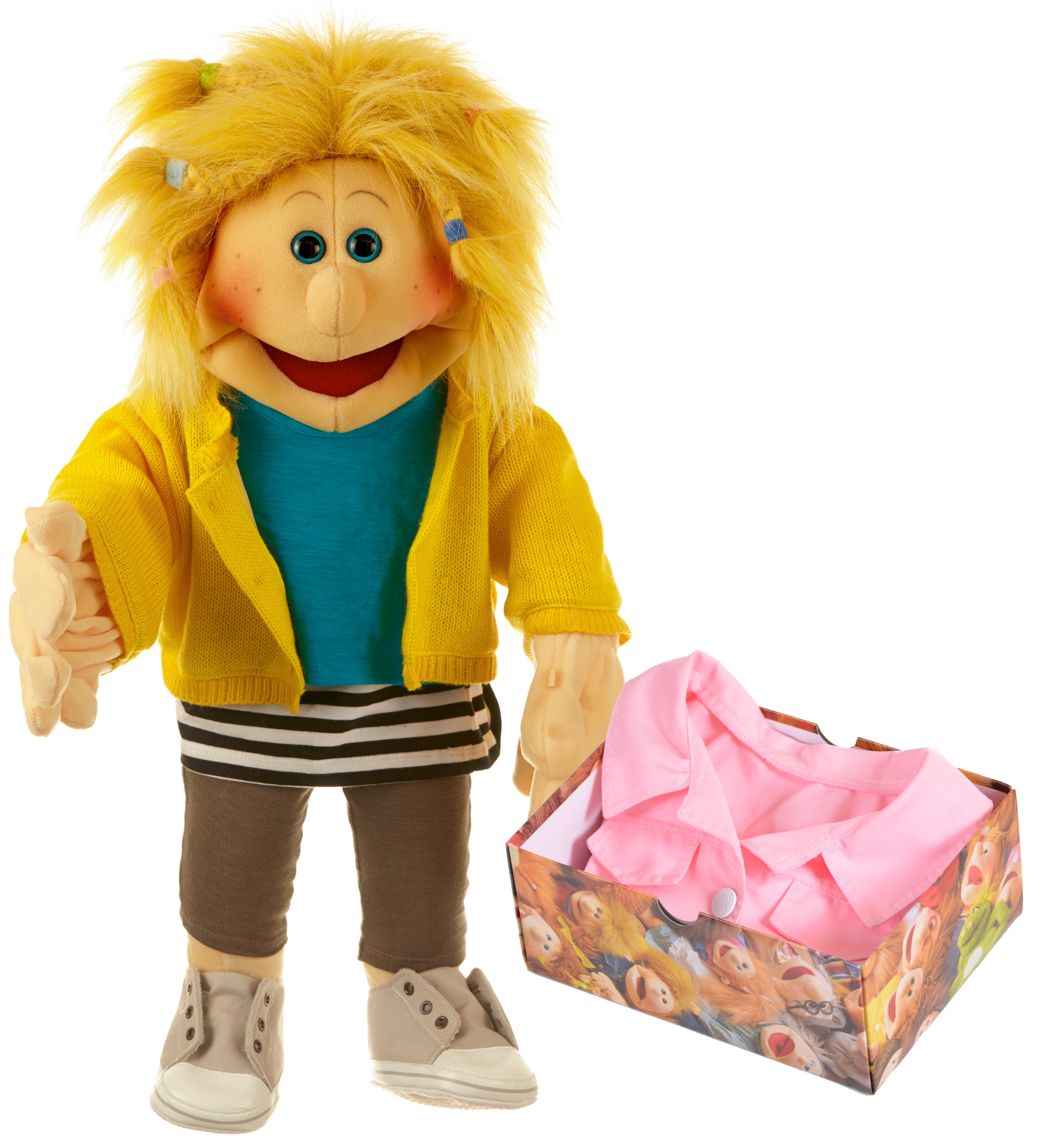 Living Puppets Sparset Mirka - Handpuppe + Trenchcoat 