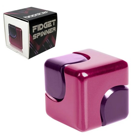 Bopster Fidget Spinner Cube - Pink & Purple Metall Fidget Toy
