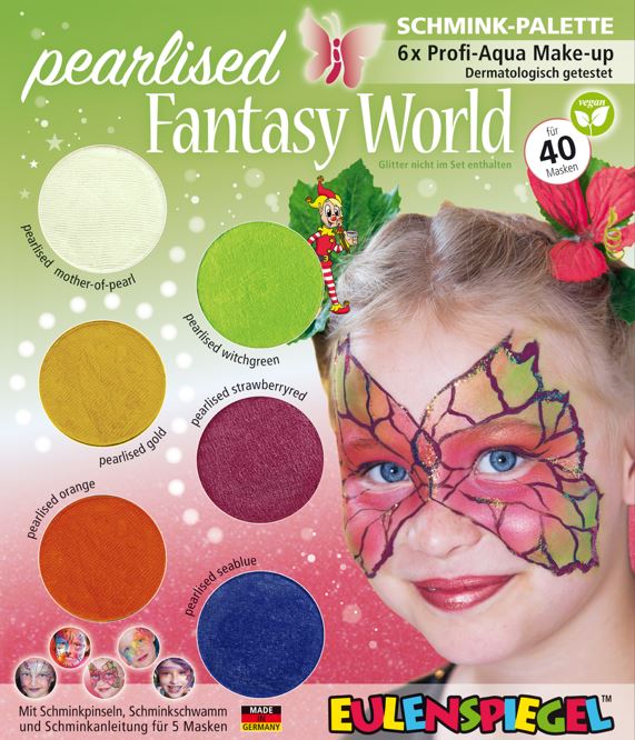 Eulenspiegel 6er Schmink-Palette Pearlised fantasy world Plastikfreie Umverpackung