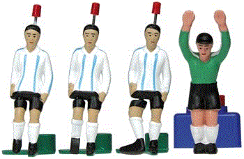 Tipp-Kick WM Classics Argentinien '78 Set mit 3 verschiedenen Spielern und 1 Torwart