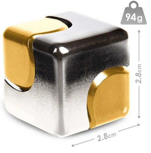 Bopster Fidget Spinner Cube - Silver & Gold Metall Fidget Toy