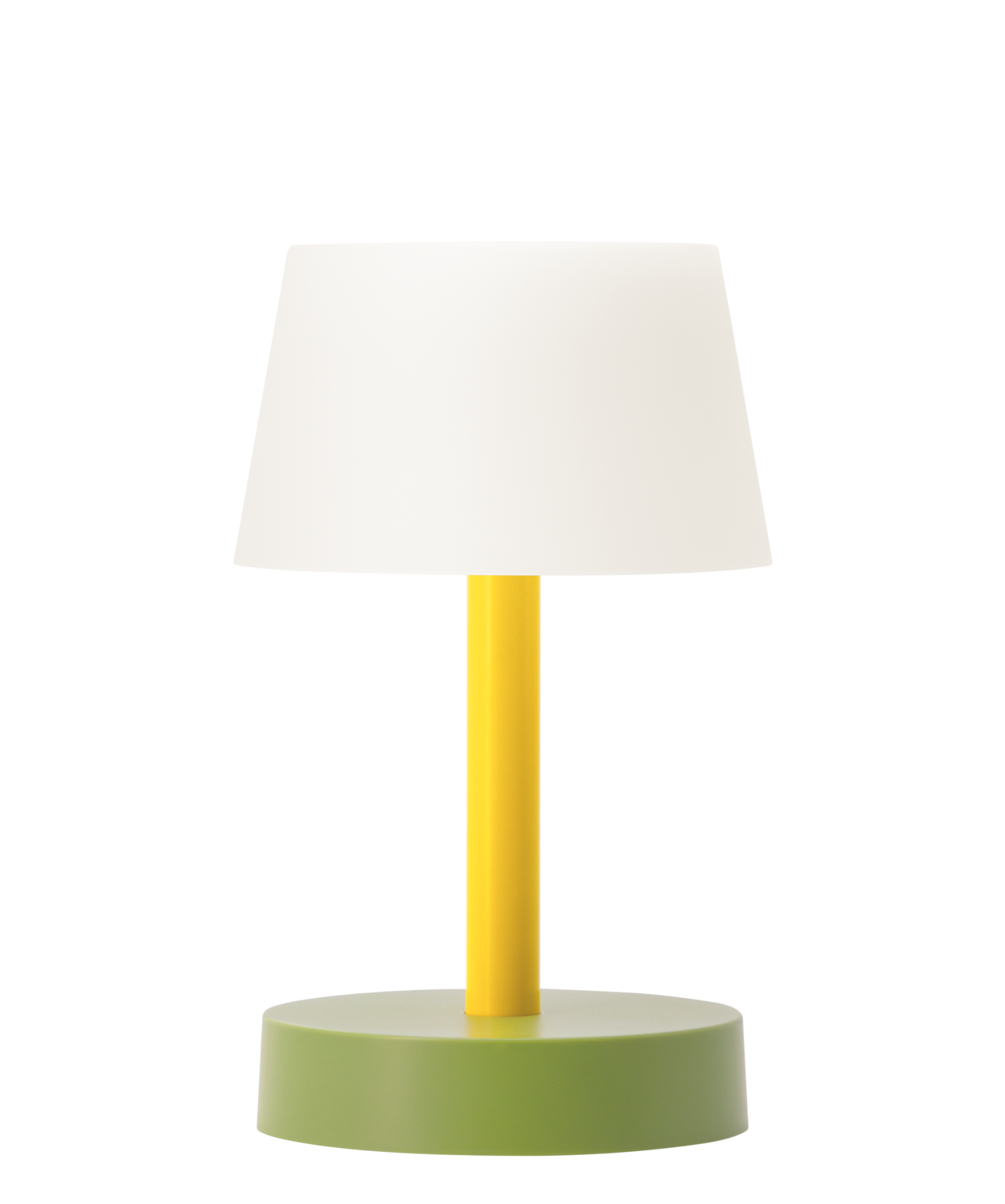 Remember Tischleuchte Fritz Flora Akku Lampe mit gelb-grünem Fuß