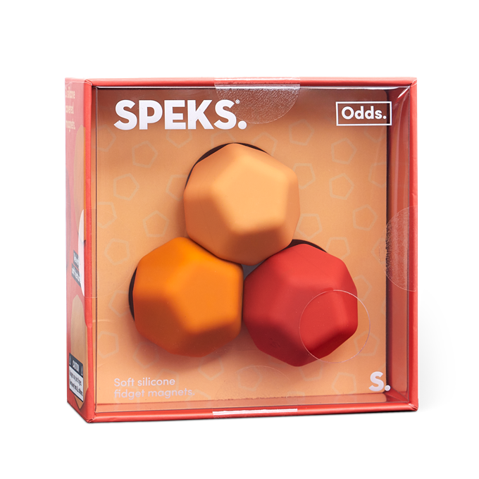 SPEKS Fidget Magnets ODDs Orange Planes 3 Magnetkugeln mit Silikonhülle