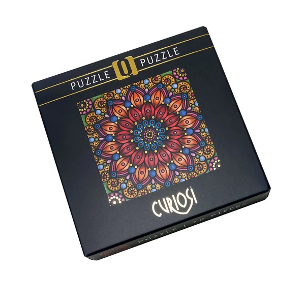 Curiosi Q-Puzzle Gold-4 Mandala-Blume farbenfrohes Mini-Puzzle 72 Teile