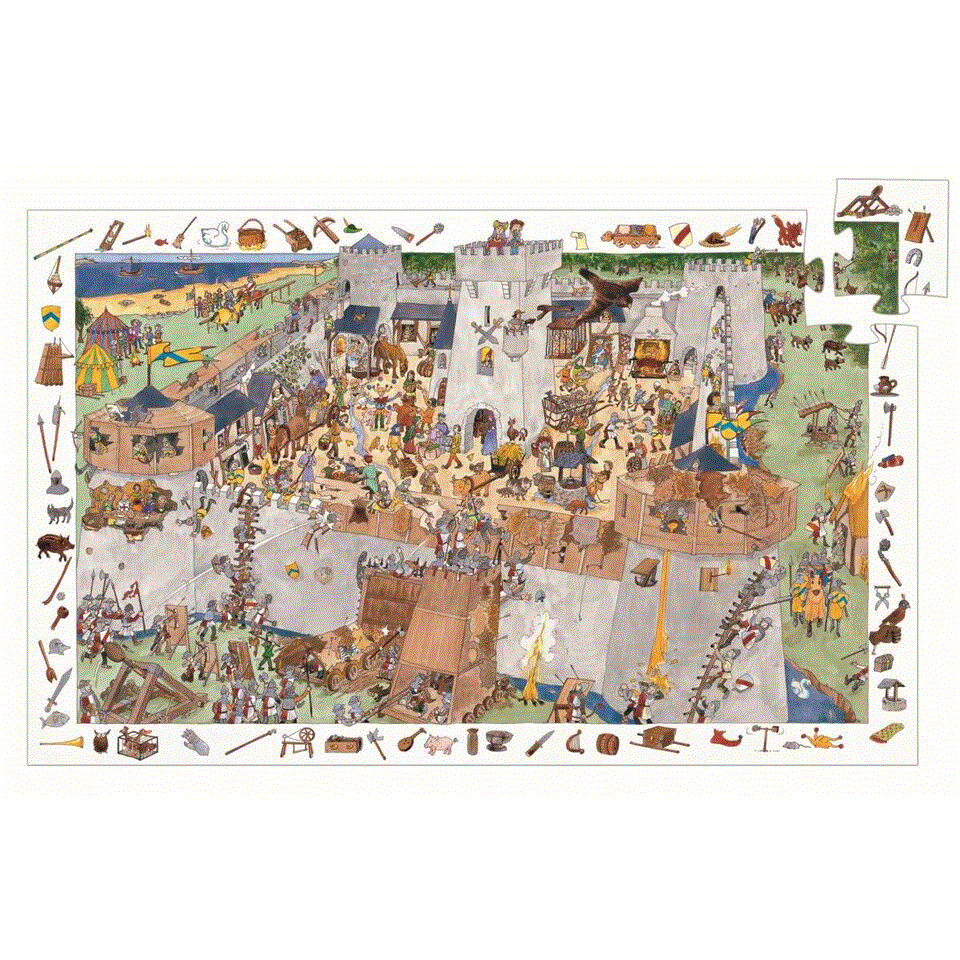 Djeco Wimmelpuzzle Die Burg 100 Teile