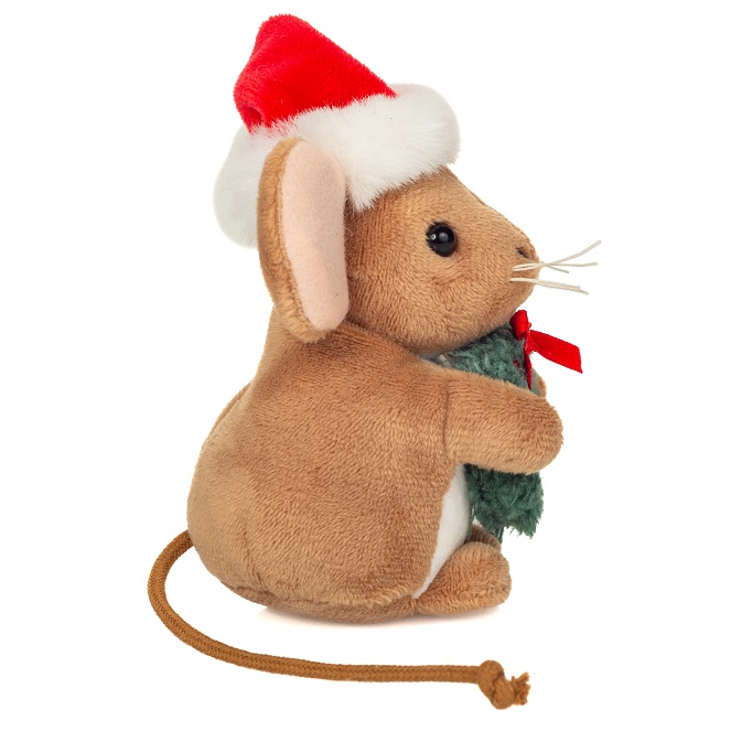 Hermann Teddy Weihnachtsmaus m. Kranz 11 cm Stofftier