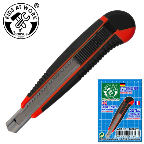 Kids at Work Cuttermesser 9 mm – mit 6 Klingen