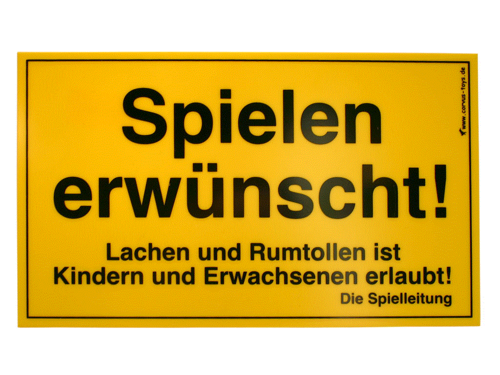 Kids at Work Spielen Schild 25X15 cm