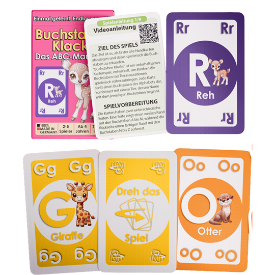 Kartenspiel Buchstaben Klacks Pocket-Edition Reh