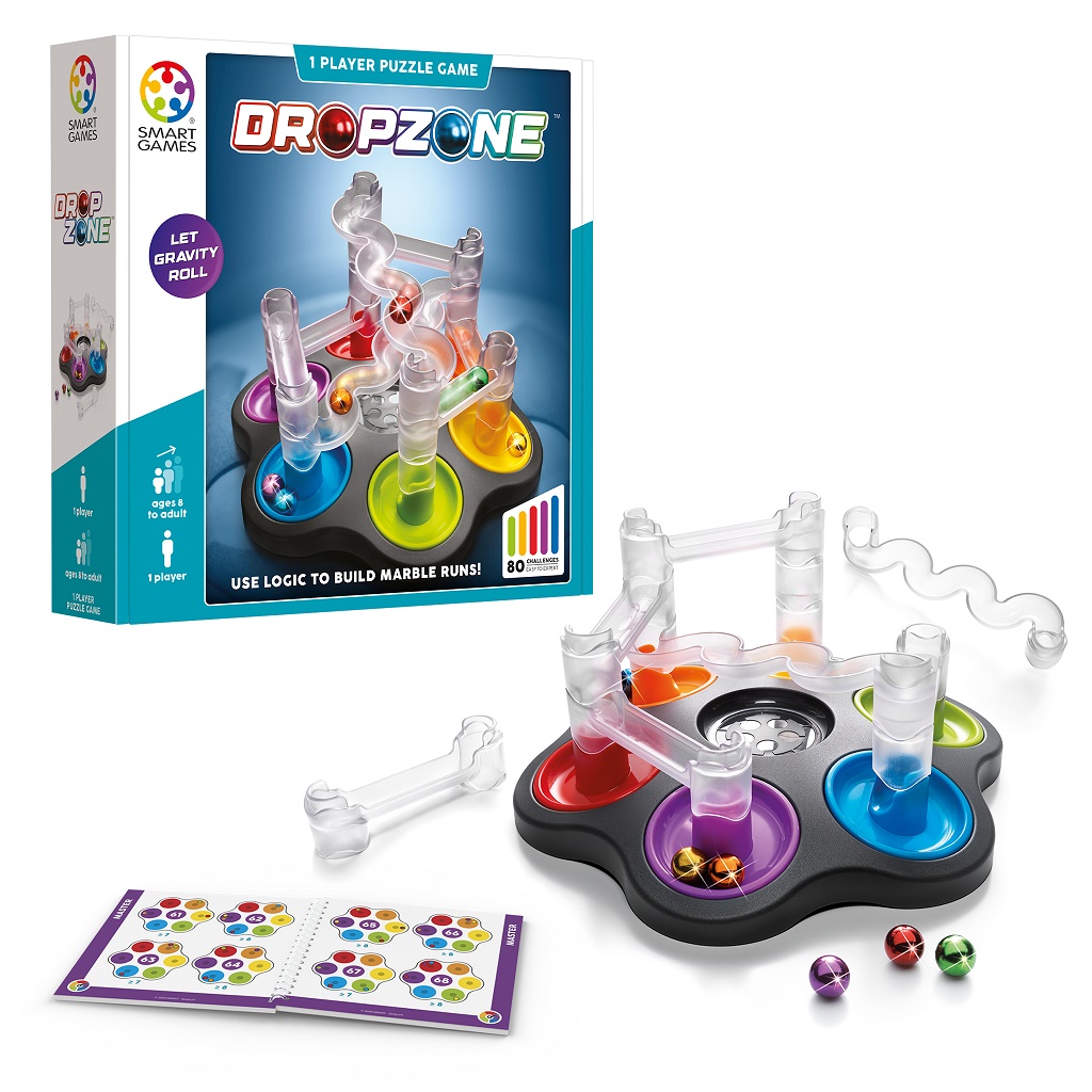 SMARTgames Logikspiel Dropzone Kugelbahn-Knobelspiel