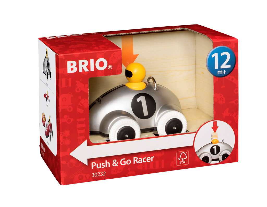 Brio Push & Go Rennwagen Silber Edition Aufziehspielzeug