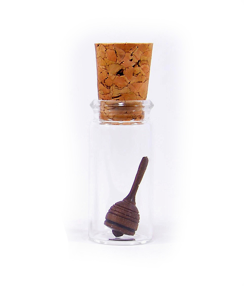 Mader Holzkreisel Liliput im Glas Nussbaum Minikreisel