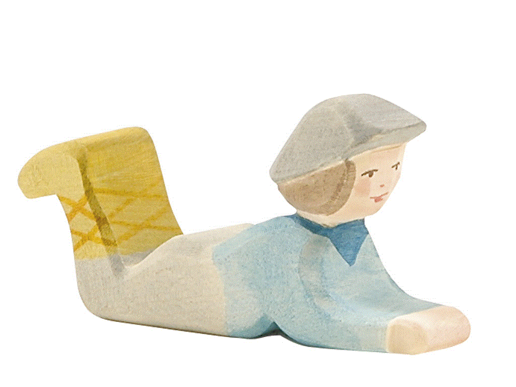 Ostheimer Hirte liegend Holzfigur