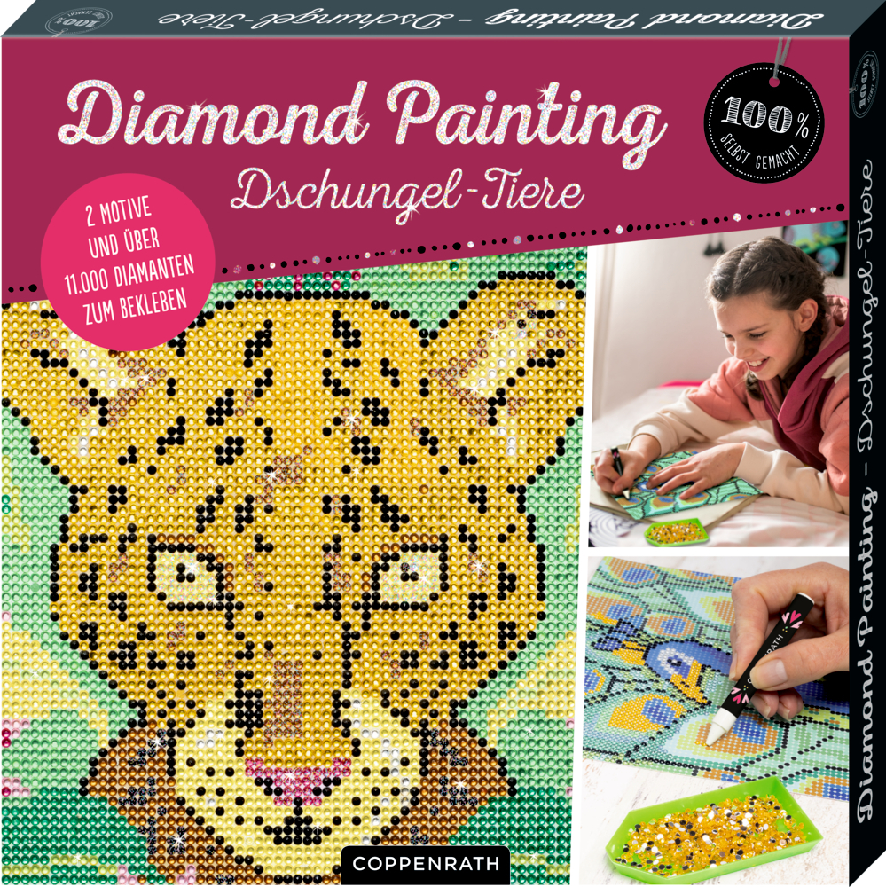 Coppenrath Bastelset Diamond Painting Dschungel-Tiere (100% s.g.) 