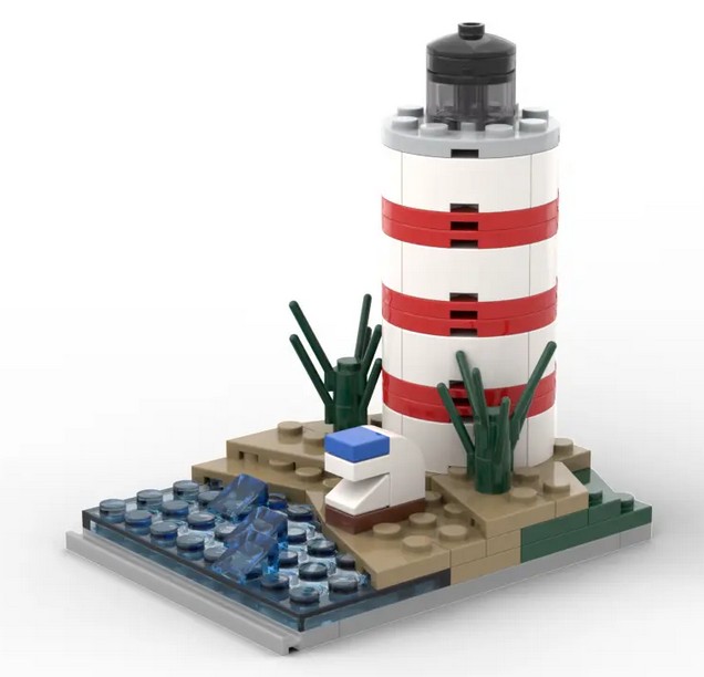 KiddiCraft Klemmbausteinset Kleiner Leuchtturm 61 Teile
