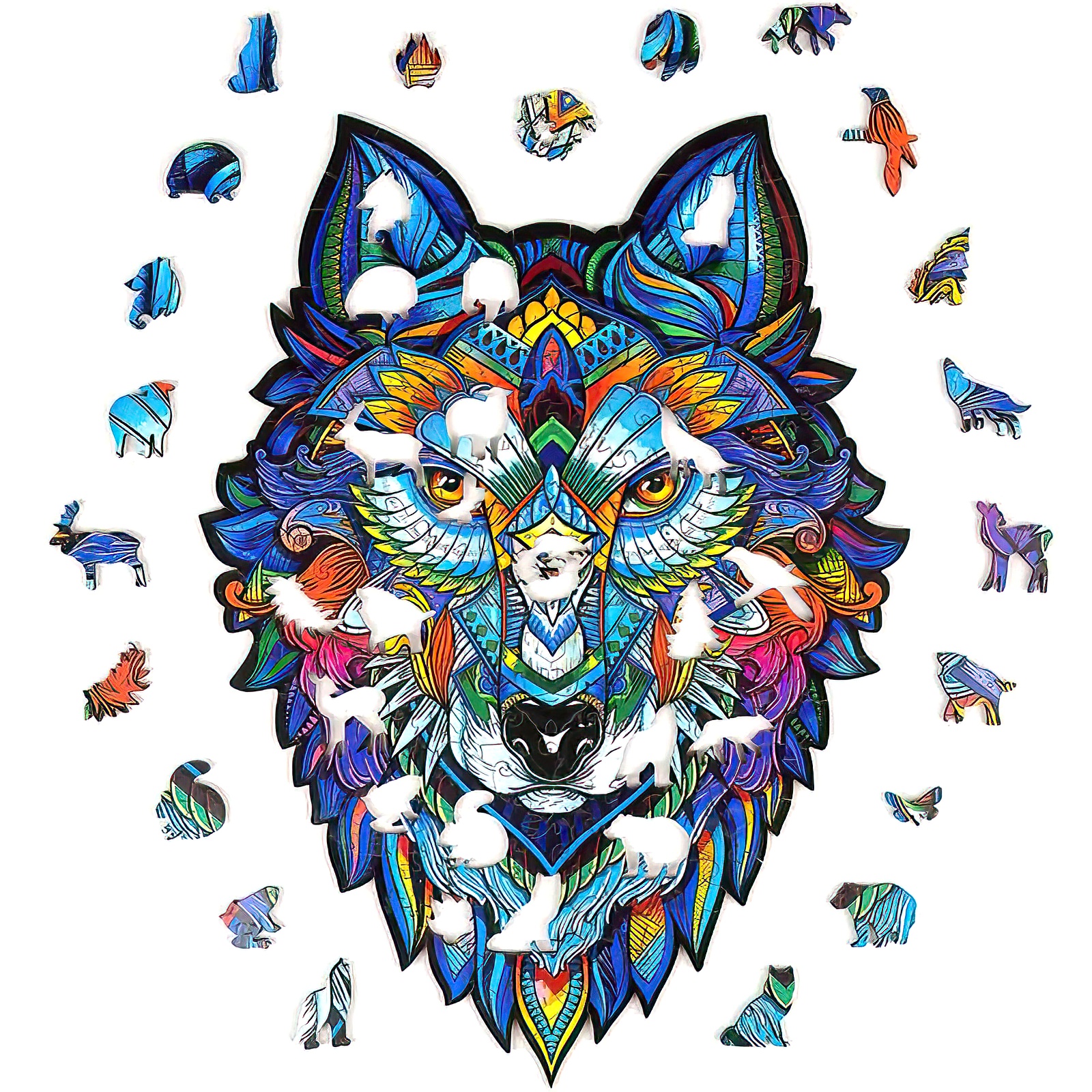 Unidragon Holz-Puzzle - Majestic Wolf "S" 17 x 24 cm, 99 Teile