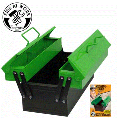 Kids at Work Werkzeugkasten, Grün/Schwarz