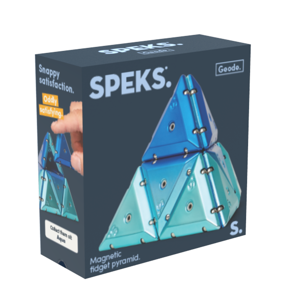 SPEKS Geode Pyramid Chrome Cosmos Blue Magnet Fidgettoy ab 14 Jahren