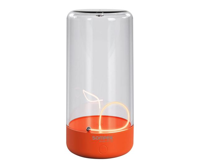 Sompex PULSE Akku-Tischleuchte Neon orange wetterfeste Dekolampe mit beweglichen Filament
