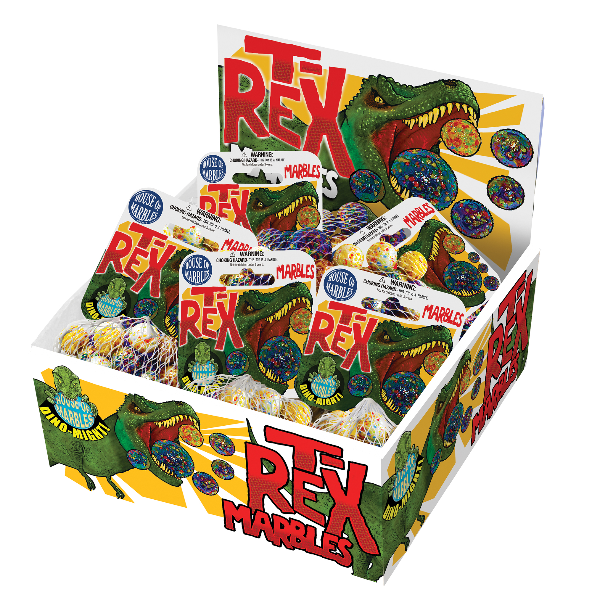House of Marbles Glasmurmeln T-Rex Netz mit 21 Murmeln