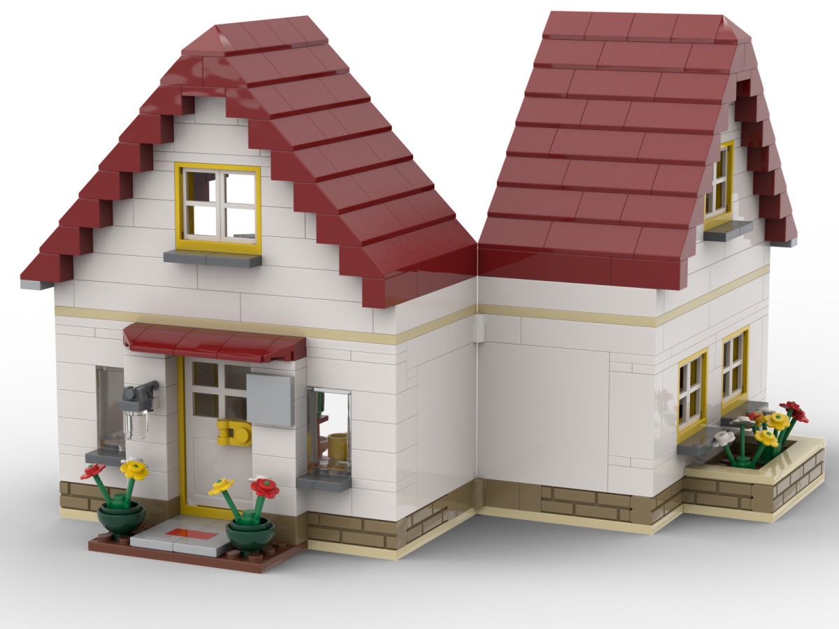 KiddiCraft Klemmbausteinset Tiny House - 3 Kiddiz Figuren, 1 Hund 517 Teile