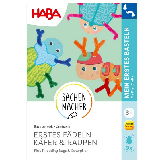 Haba Sachenmacher Bastelset- Erstes Fädeln Käfer & Raupen