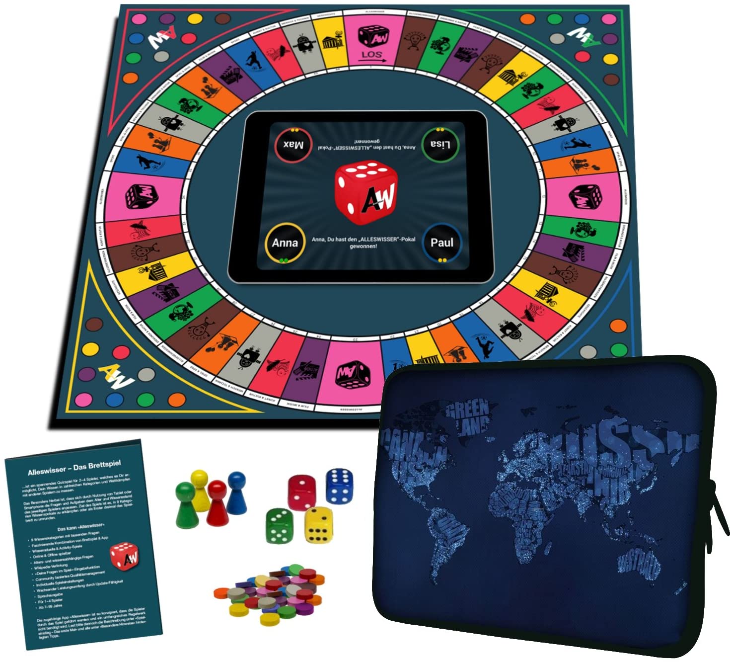 Quiz-Brettspiel Alleswisser Erdkunde Design 
