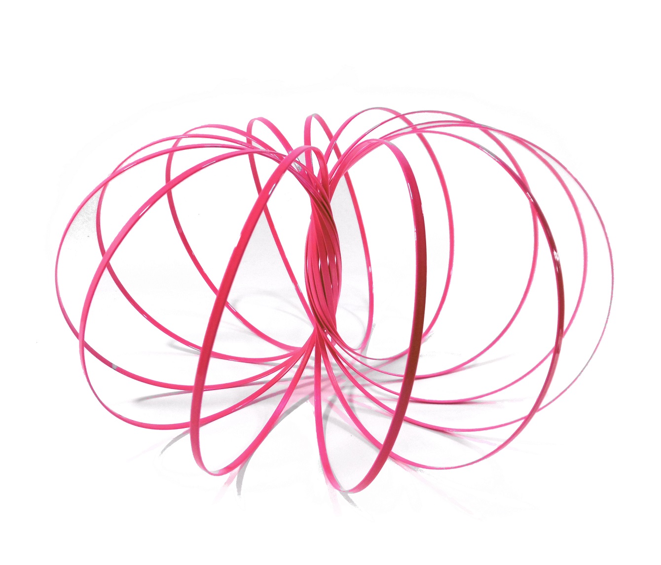Glozi Flow Ring Glowing in the Dark pink 13 Stahlringe, miteinander verflochten, Mozi Armspinner mit Glow