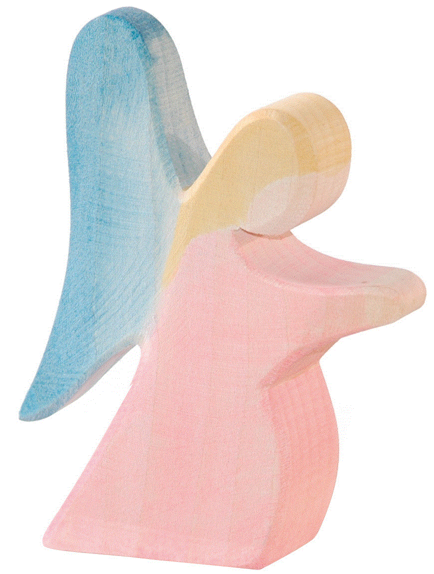 Ostheimer Engel kniend rot Holzfigur