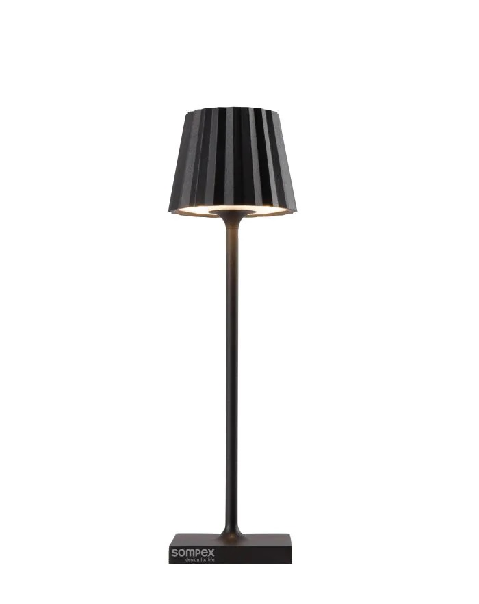 Sompex In- & Outdoorleuchte Troll NANO schwarz akkubetriebene und dimmbare Tischlampe kabellos