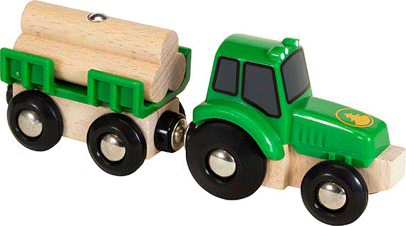 BRIO Traktor mit Holz-Anhänger passt zur Holzeisenbahn BRIO Traktor mit Holz-Anhänger passt zur Holzeisenbahn