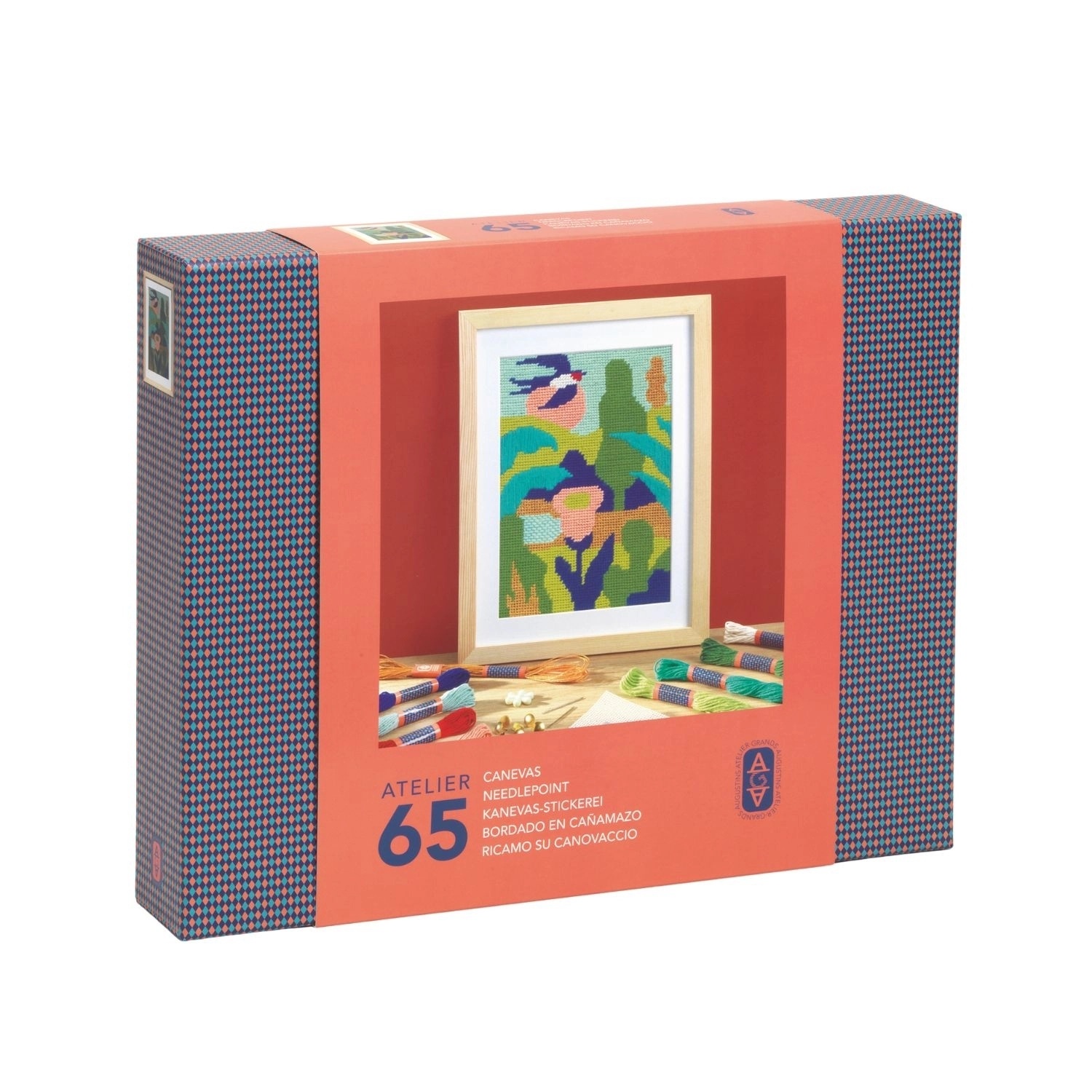 Djeco Atelier Grands Augustins 65 - Stickerei Vogel Kreatives Bastelset für Jugendliche und Erwachsene