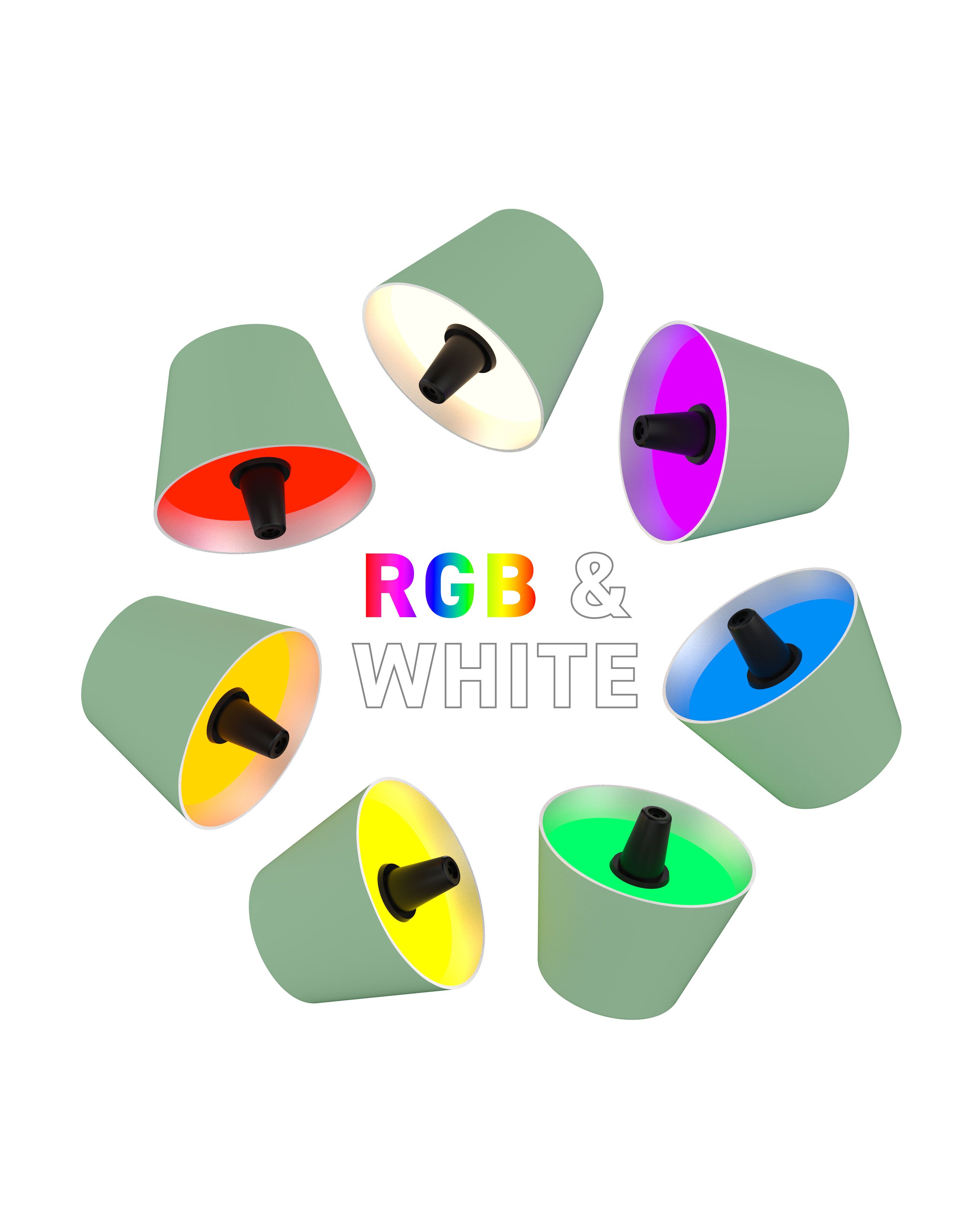 Sompex Dekoleuchte Top 2.0 RGBW grün metallic RGBW-Akku-Flaschenleuchte (weiß und farbig)