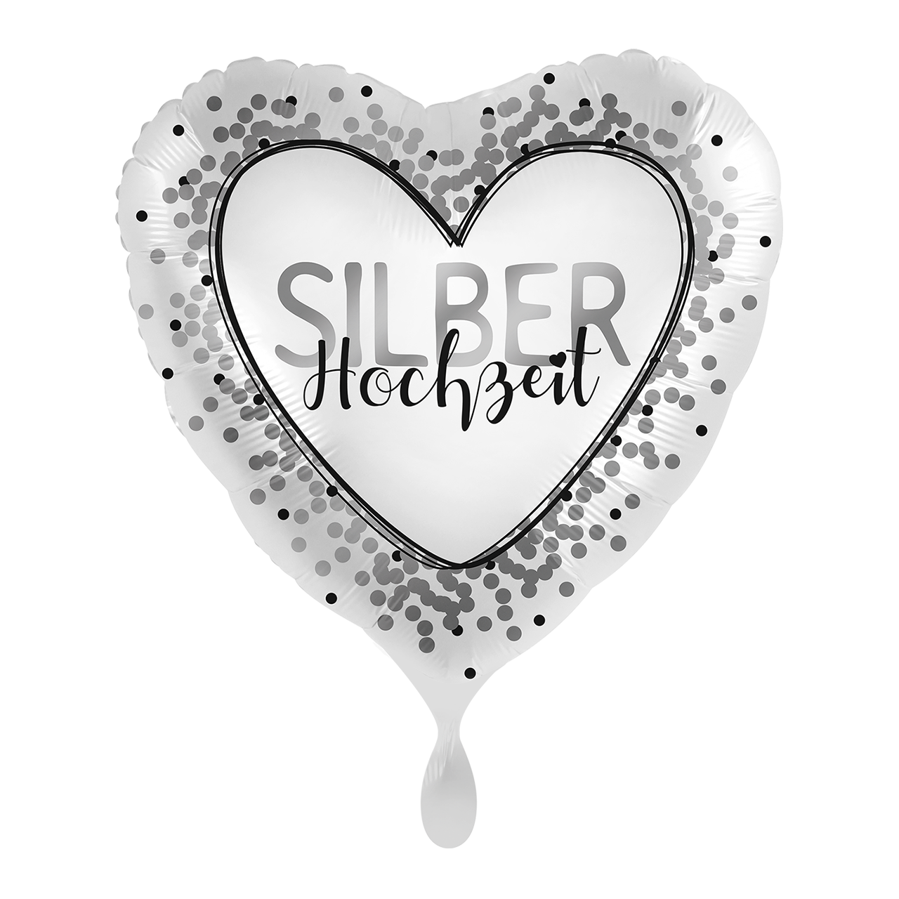 Folienballon Herz Motiv Silberhochzeit 17" 