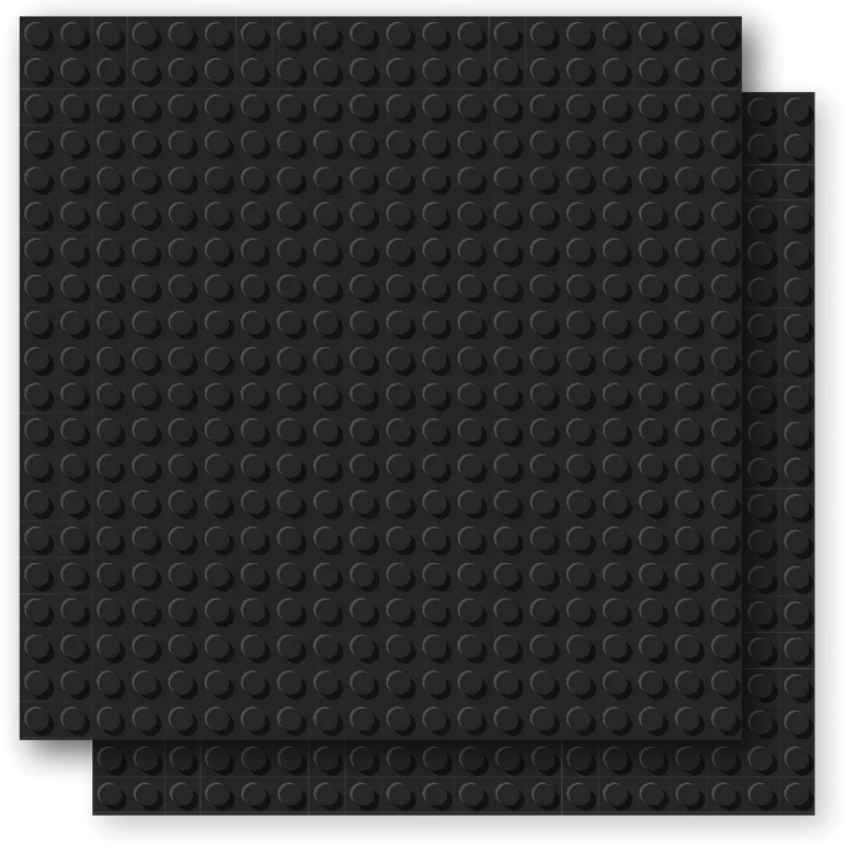 Brixies Plus Bodenplatte Doppelpack schwarz 20 x 20 Noppen Klemmbausteine