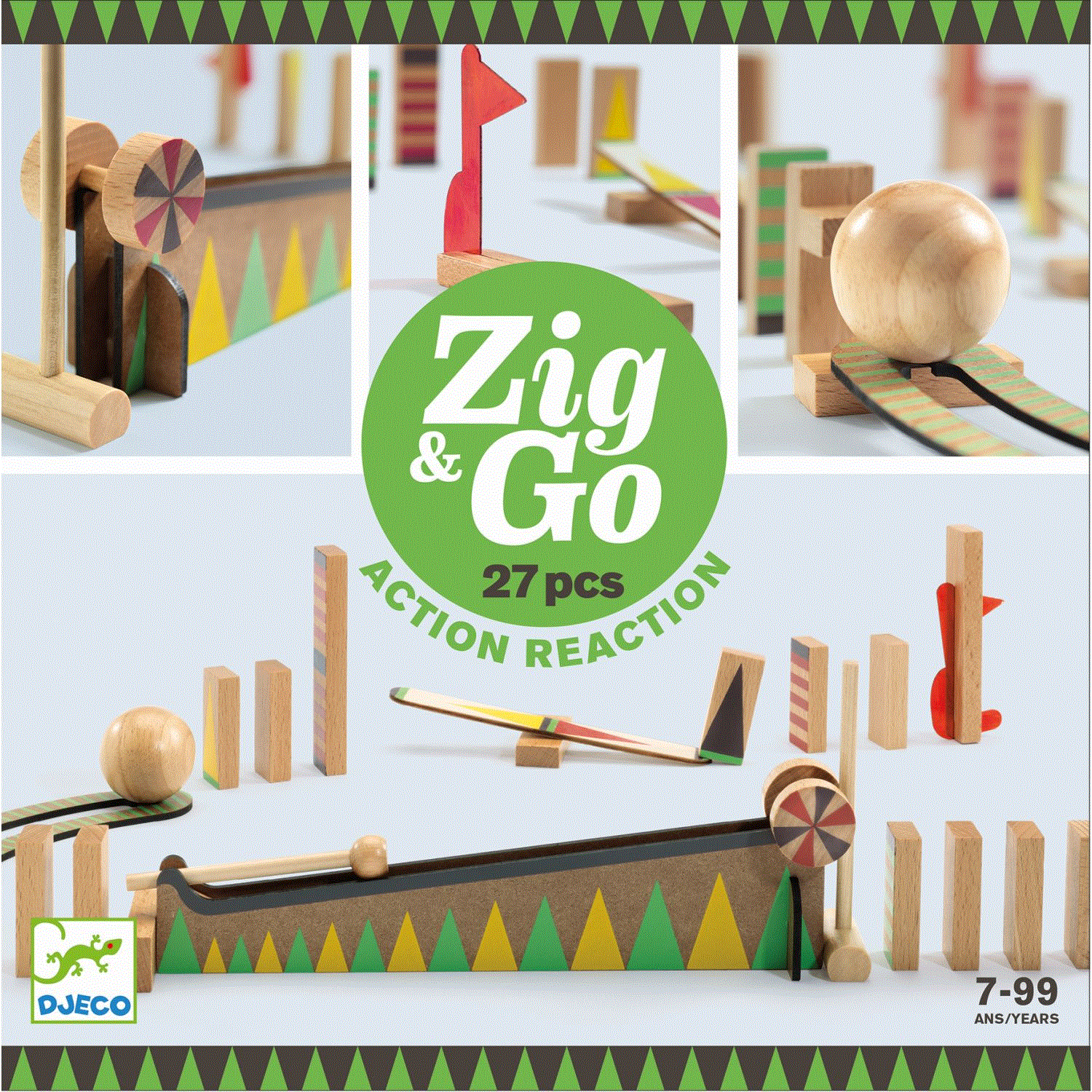 Djeco Zig & Go Curve Grün - 27 Teile 