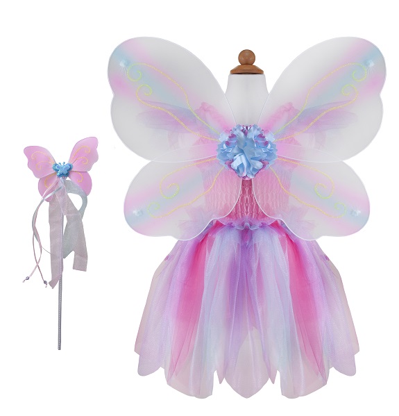 Great Pretenders Schmetterlingselfe rosa, Größe 5-6 Jahre Kleid und Elfenstab