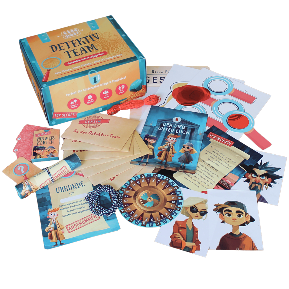 Kids Quest Schnitzeljagd-Box: Detektiv Team für bis zu 10 Kinder