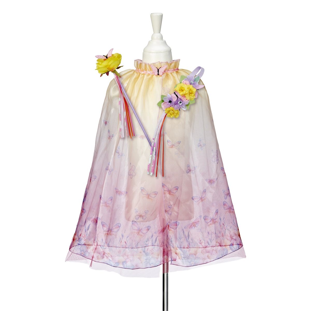 Souza for Kids Kostümset Danae Cape Schmetterling +Haarreif + Zauberstab Größe 98-104 cm - Alter 3-4 Jahre