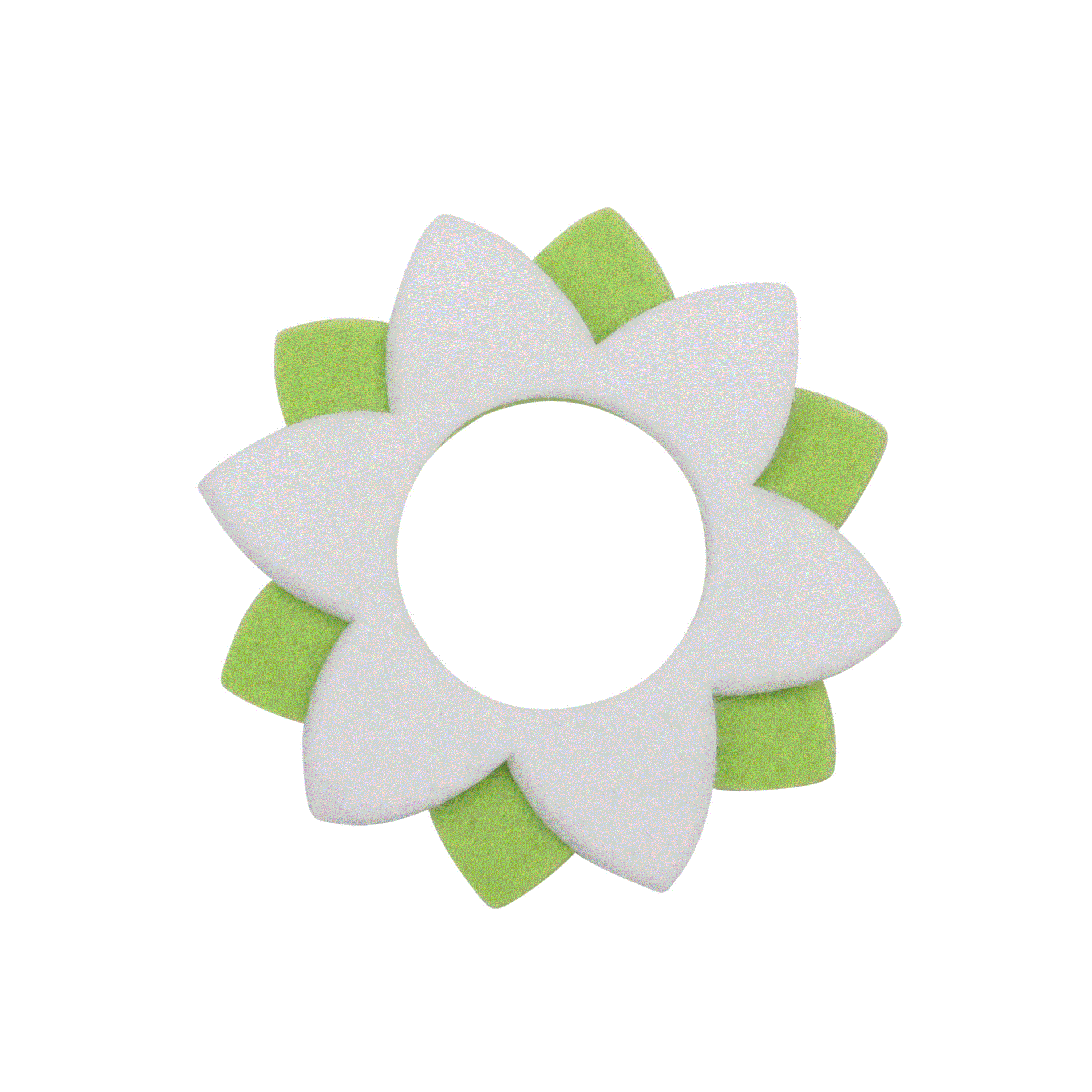 Ahrens Filz Deko Blume Grün/Weiß 