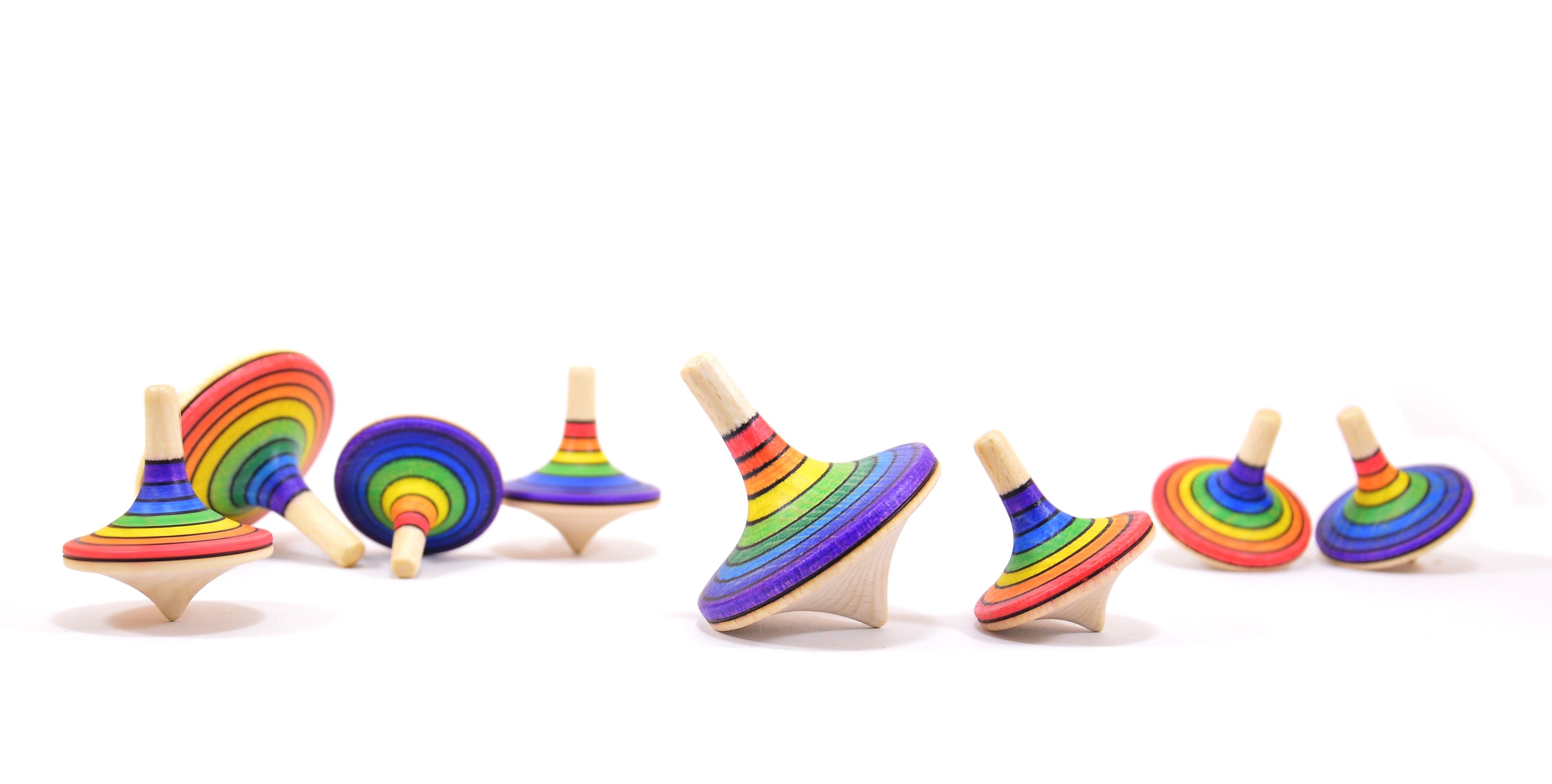 Mader Kreisel Rallye Regenbogen Holzkreisel 1 Stück aus der Kreiselmanufaktur