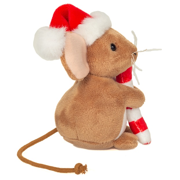 Hermann Teddy Weihnachtsmaus m. Zuckerstange 11 cm Stofftier